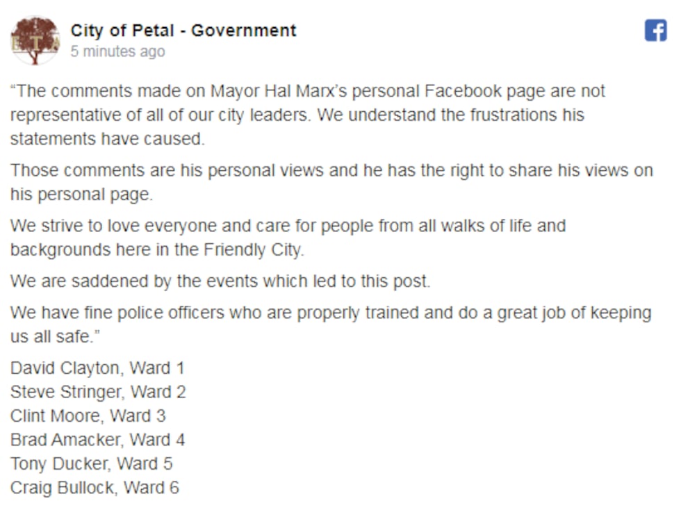 The City of Petal addressed the comments Wednesday night.