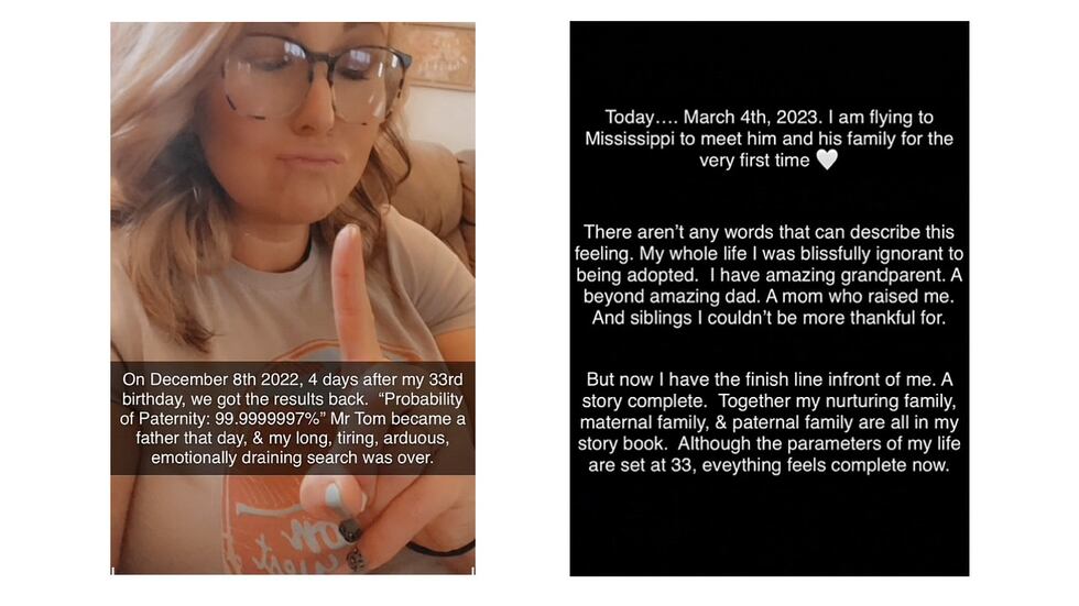 Nicole made Tiktoks of the journey to find her father.