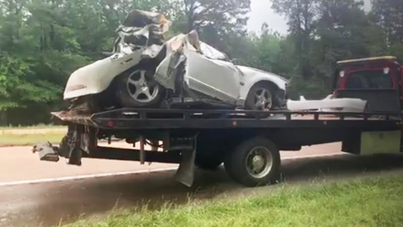 The car was pulled from the creek Monday.