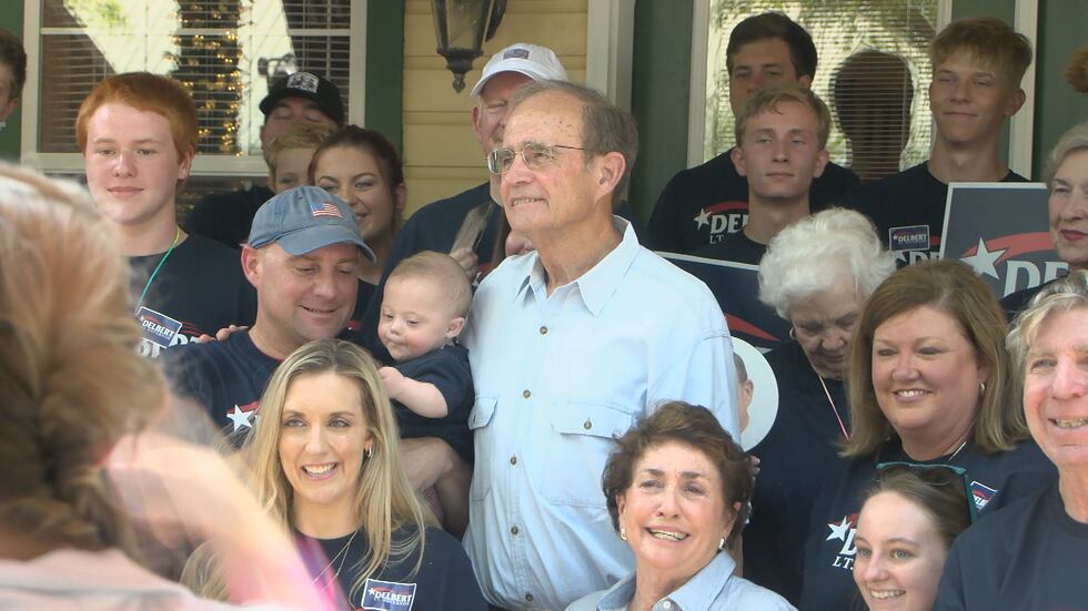 Hosemann poses for a photo at the Neshoba County Fair.