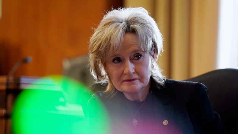 Sen. Cindy Hyde-Smith, R-Miss., speaks during a Senate Committee on Energy and Natural...