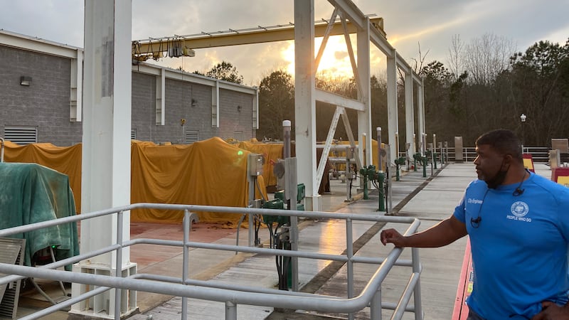 Public Works Director Charles Williams expands the Curtis plant's membrane filtration unit.