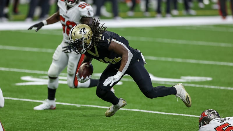 Sep 13, 2020; New Orleans, Louisiana, USA; New Orleans Saints running back Alvin Kamara (41)...