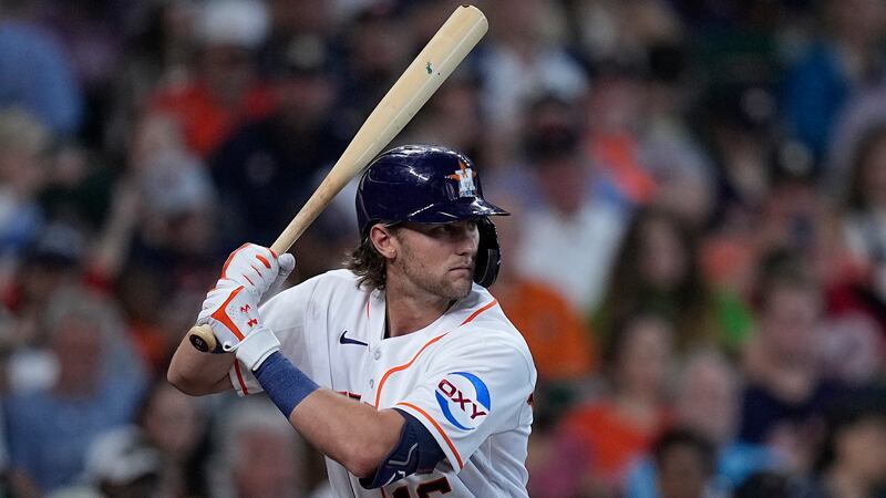 Houston Astros' Grae Kessinger bats during the third inning of a baseball game against the...