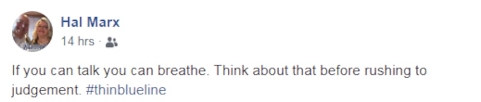 Hal Marx posted this on Facebook Tuesday night.