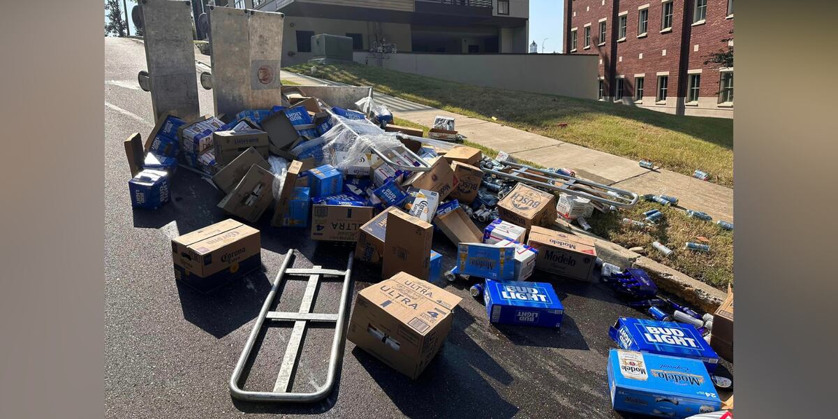 Police flooded with offers to ‘help’ after truck spills cases of beer in college town Police flooded with offers to ‘help’ after truck spills cases of beer in college town